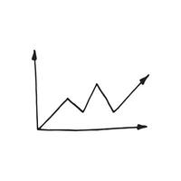 Single element of graph in doodle business set. Hand drawn illustration for cards, posters, stickers and professional design. vector