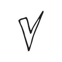 Single element of checkbox in doodle business set. Hand drawn illustration for cards, posters, stickers and professional design. vector