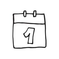 Single element of calendar in doodle business set. Hand drawn illustration for cards, posters, stickers and professional design. vector