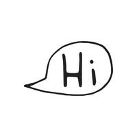 Single element of message and bubble in doodle business set. Hand drawn illustration for cards, posters, stickers and professional design. vector