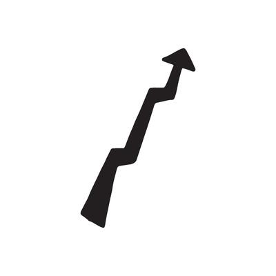 Single element of arrow in doodle business set. Hand drawn illustration for cards, posters, stickers and professional design.