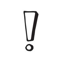 Single element of exclamation mark in doodle business set. Hand drawn illustration for cards, posters, stickers and professional design. vector
