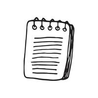 Single element of notebook in doodle business set. Hand drawn illustration for cards, posters, stickers and professional design. vector