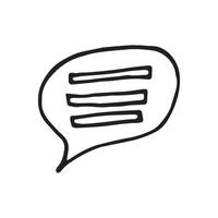 Single element of message and bubble in doodle business set. Hand drawn illustration for cards, posters, stickers and professional design. vector