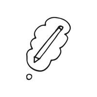 Single element of message and bubble in doodle business set. Hand drawn illustration for cards, posters, stickers and professional design. vector