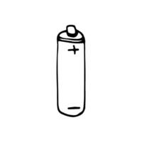 Hand drawn ecology doodle with battery and load, illustration about environment problems. Sketch elements set for graphic and web design. vector