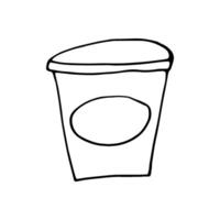 Hand drawn ecology doodle with garbagge can, illustration about environment problems. Sketch elements set for graphic and web design. vector