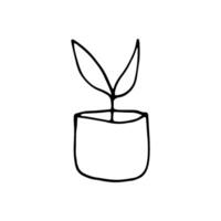 Hand drawn ecology doodle plant and leaves. illustration about environment problems. Sketch elements set for graphic and web design. vector
