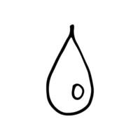 Single element of water drop in doodle ecology set. Hand drawn illustration about environment problems. Sketch elements set for graphic and web design. vector