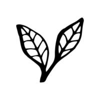 Hand drawn ecology doodle plant and leaves. illustration about environment problems. Sketch elements set for graphic and web design. vector