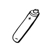 Hand drawn ecology doodle with battery and load, illustration about environment problems. Sketch elements set for graphic and web design. vector