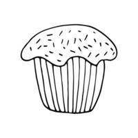 Hand drawn easter cake, bread. Doodle illustration in cute style. Element for greeting cards, posters, stickers and seasonal design. Isolated on white background vector
