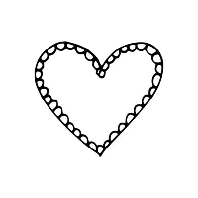 Simple doodle heart for valentine day cards, posters, wrapping and design. Hand drawn heart, isolated on white backdrop. Geometric shape, symbol Valentine Day illustration.