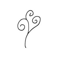 Curls abstract scribble with hand drawn line. Simple doodle elements for decoration in design. Isolated sketch on white background. illustration vector