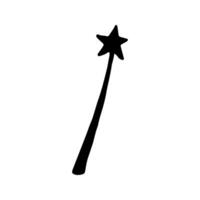 Doodle elements about magic wand. Hand drawn illustration with esoteric symbols. Isolated on white backdrop. vector