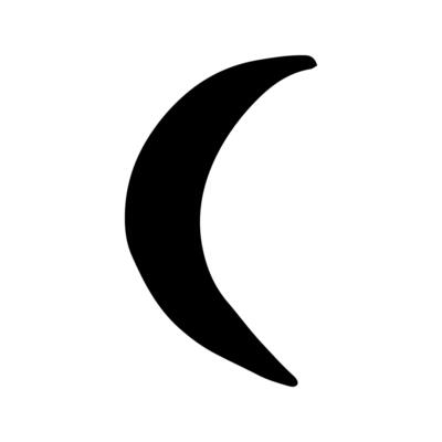 Absctract nordic design half moon, Crescent for decoration interior, print posters, greating card, bussines banner, wrapping in modern scandinavian style in