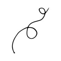 Curls abstract scribble with hand drawn line. Simple doodle elements for decoration in design. Isolated sketch on white background. illustration vector