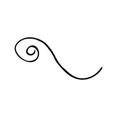 Curls abstract scribble with hand drawn line. Simple doodle elements for decoration in design. Isolated sketch on white background. illustration
