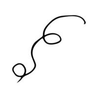 Curls abstract scribble with hand drawn line. Simple doodle elements for decoration in design. Isolated sketch on white background. illustration vector