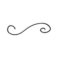 Curls abstract scribble with hand drawn line. Simple doodle elements for decoration in design. Isolated sketch on white background. illustration vector