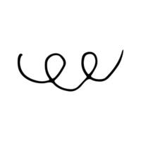 Curls abstract scribble with hand drawn line. Simple doodle elements for decoration in design. Isolated sketch on white background. illustration vector
