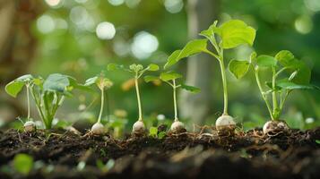 Plant life cycle from fertilization to germination. photo