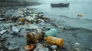 Garbage in the ocean photo
