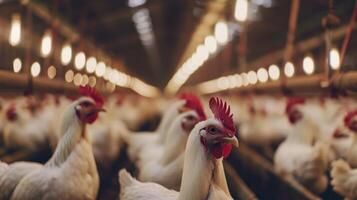 Inside a modern poultry barn White Chicken Ocean photo
