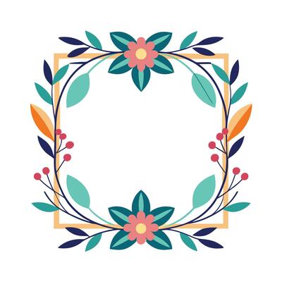 Beautiful Floral Frame Border Illustration