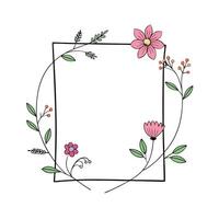 Beautiful Floral Frame Border Illustration vector