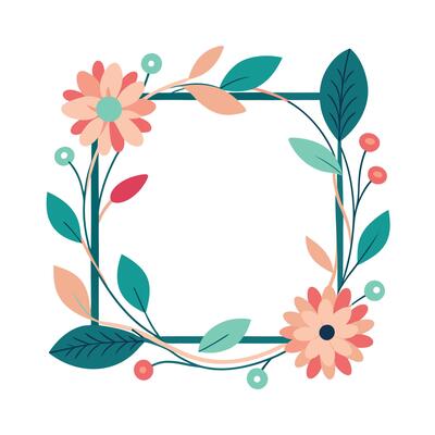 Beautiful Floral Frame Border Illustration