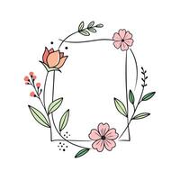 Beautiful Floral Frame Border Illustration vector