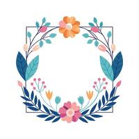 Beautiful Floral Frame Border Illustration vector