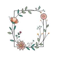 Beautiful Floral Frame Border Illustration vector