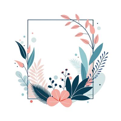 Beautiful Floral Frame Border Illustration