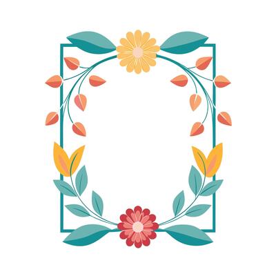 Beautiful Floral Frame Border Illustration
