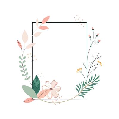 Beautiful Floral Frame Border Illustration