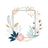 Beautiful Floral Frame Border Illustration vector