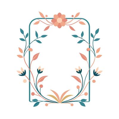 Beautiful Floral Frame Border Illustration