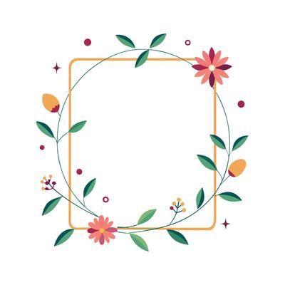 Beautiful Floral Frame Border Illustration