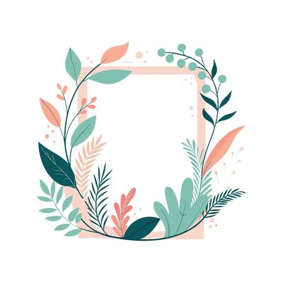Beautiful Floral Frame Border Illustration