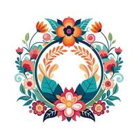 Beautiful Floral Frame Border Illustration vector