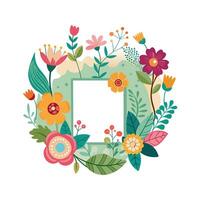 Beautiful Floral Frame Border Illustration vector