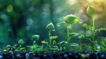 Plant life cycle from fertilization to germination. photo