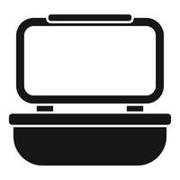 Open lunchbox with latch closure for food storage and transport vector