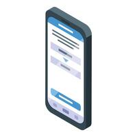 Smartphone showing online voting app interface with filled form vector