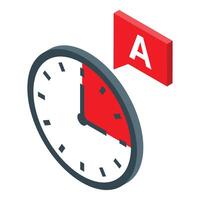 Clock showing time passing with grade a symbol vector