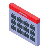 Online calendar app showing month schedule with events vector