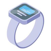 Smart bracelet showing text message on screen isometric view vector