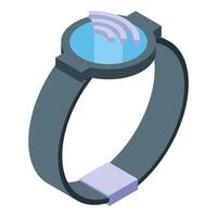 Smart watch showing wifi signal on blue screen vector